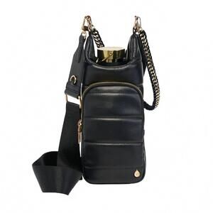 NEW WANDERFULL women's vegan leather hydrobag with strap bundle in black